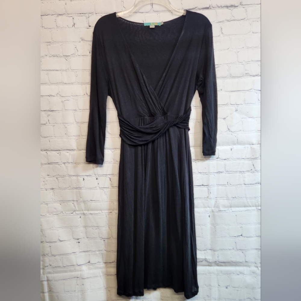 Boden/ Black Draped Jersey Dress